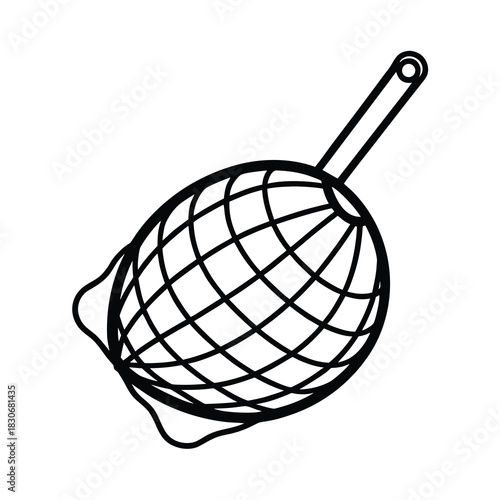 Metallic sphere globe with wire whisk concept illustration object design