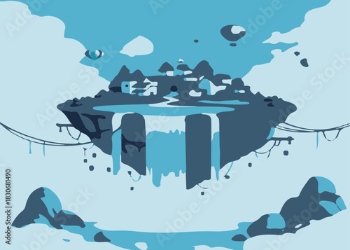 winter landscape vector illustration