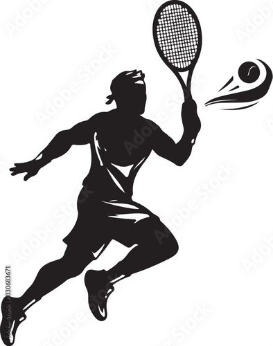 Dynamic tennis player vector