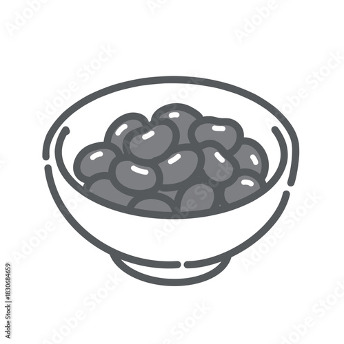 黒豆のイラスト、温活や和食に。シンプルで汎用的なアイコン素材。