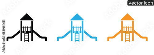 Vibrant playground set for active kids! Perfect for park designs, recreation areas, and promoting healthy outdoor fun and engaging activity structures for children.