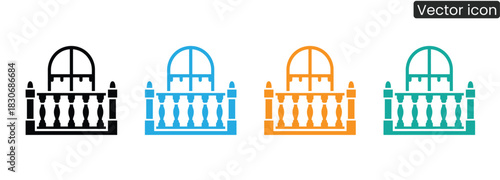 Vibrant balcony icons for architectural designs or stylish graphics. Perfect for real estate visuals, construction projects, or adding flair to your projects.