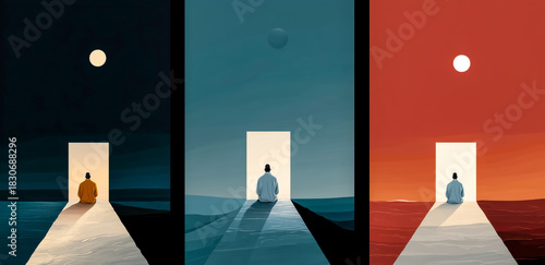 A reflective journey through different emotional landscapes.