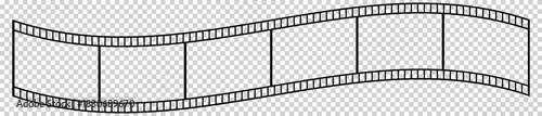 film strip icon used for videography elements, cinema reel. Filmstrip with frames, photo and videos for camera. Old white and black film tapes of 35mm. Realistic film strip on white background.
