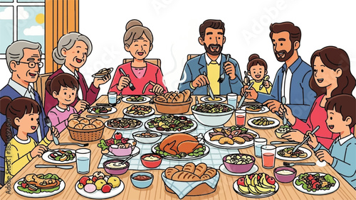 Family Feast A Heartwarming Gathering Around the Thanksgiving Table