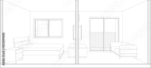 3D illustration of interior project