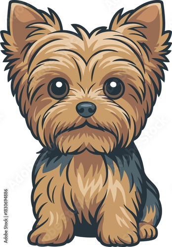 Cute cartoon a illustrator vector yorkie