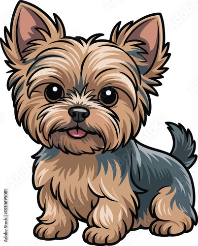 Cute cartoon a illustrator vector yorkie