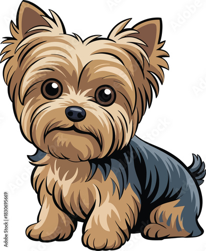 Cute cartoon a illustrator vector yorkie
