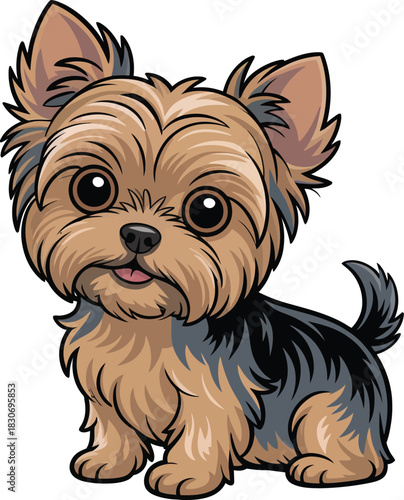Cute cartoon a illustrator vector yorkie