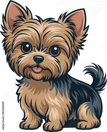 Cute cartoon a illustrator vector yorkie