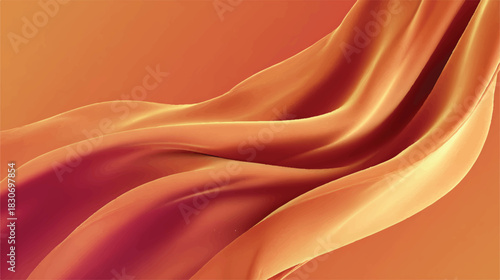 Abstract fluid waves background in warm orange and gold tones
