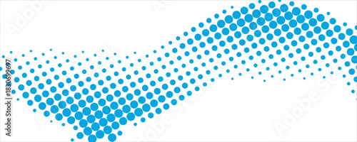 Abstract dotted wave pattern .  Blue dotted wave abstract design on white background, symbolizing digital flow, technology, connection, and modern graphic style for creative projects.
