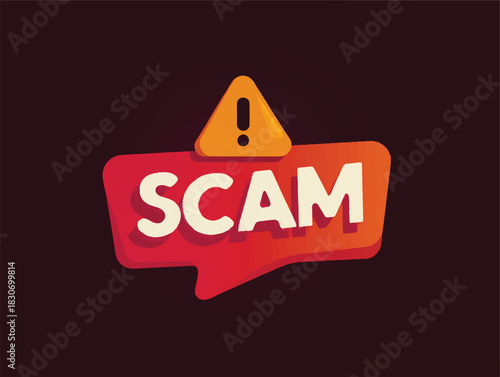 Be Aware of Scam Alert Warning Sign Vector Illustration Design