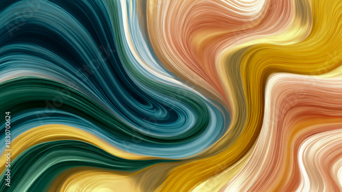 Abstract background with swirls of color in the shape of waves, creating an elegant and artistic composition.
