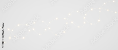 Vector Christmas lights on a transparent background. Christmas light PNG. Garland for holiday cards and banners overlay background	
 