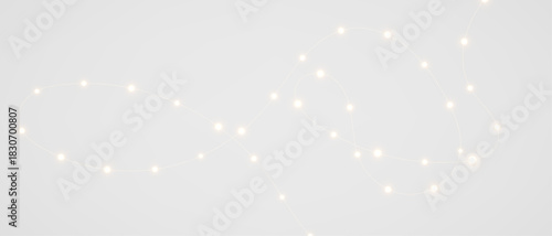 Vector Christmas lights on a transparent background. Christmas light PNG. Garland for holiday cards and banners overlay background	
 