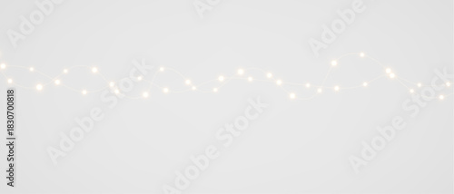 Vector Christmas lights on a transparent background. Christmas light PNG. Garland for holiday cards and banners overlay background	
 