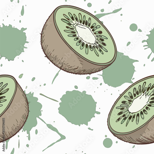 Mixed flower leaf and fruits pattern