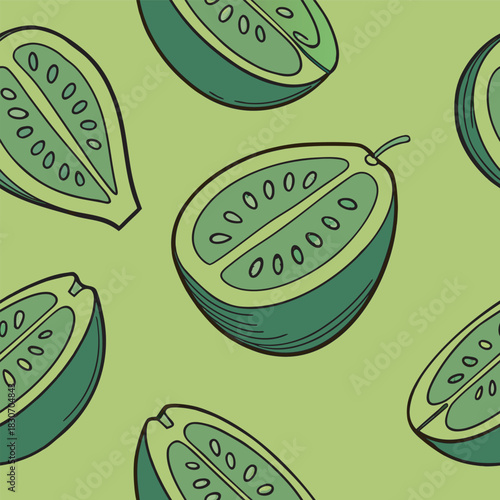 Mixed flower leaf and fruits pattern