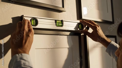 Precise Alignment: Installing Picture Frames Using a Level for Perfect Wall Decor Presentation