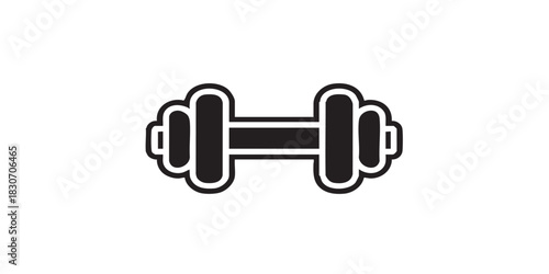 Small dumbbell for one hand thin line icon, body building concept. Vector graphics. One small dumbbell, training sign on white background, style icon mobile or web design
