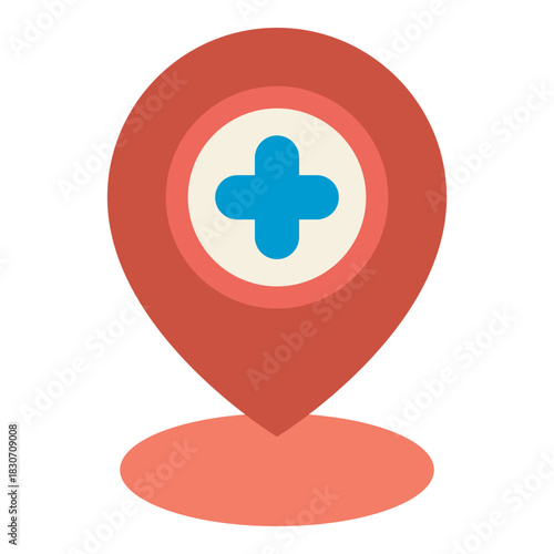 hospital healthcare location flat icon