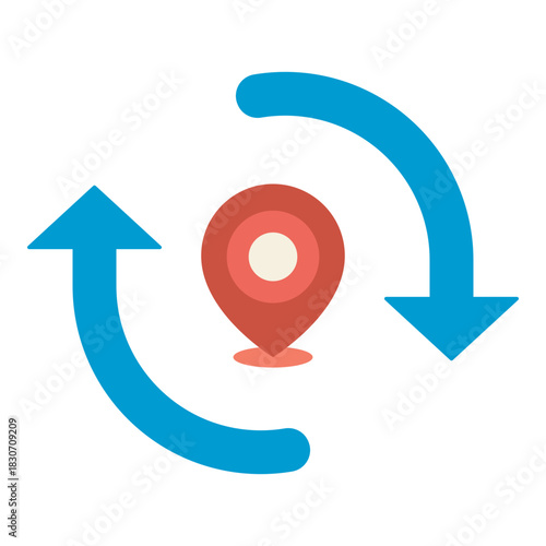 sync configuration location flat icon