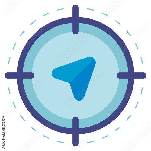 target navigation sign flat icon