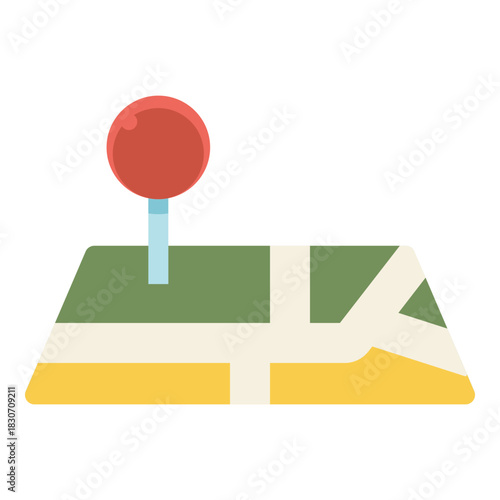 pin marker with street map flat icon