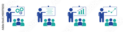 Office Meeting and Business Communication Icons for Teams