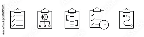 Strategy Planning Board Icons Collection in Multiple Styles