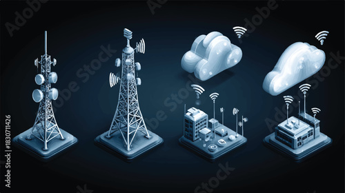 Isometric Telecommunications and Networking Infrastructure Connecting Buildings to the Cloud Network