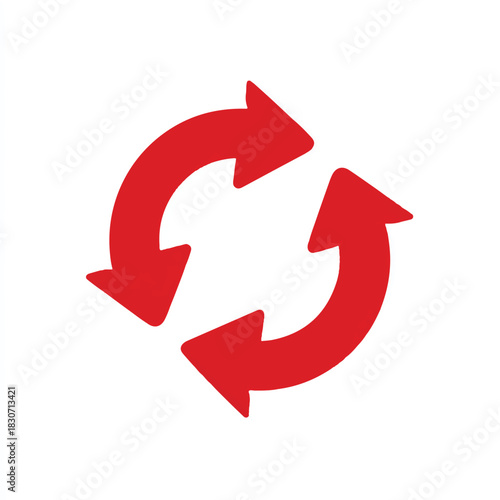 Free Download Red recycle symbol graphic on white background concept of rotation - GFXLoad