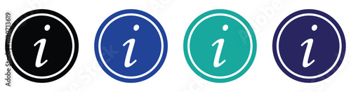 Information and Help Icons Set in Flat Style Vector Illustration