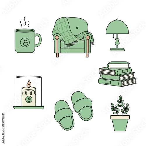 Cozy and Relaxing Still Life Composition with Elements of Serenity and Comfort