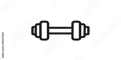 Small dumbbell for one hand thin line icon, body building concept. Vector graphics. One small dumbbell, training sign on white background, style icon mobile or web design