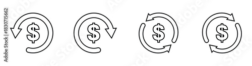 Refund payment vector icons collection for ecommerce and banking