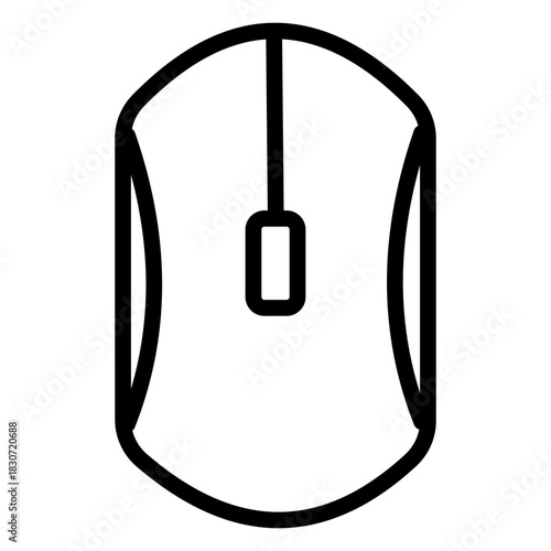 Outline vector icon of a wired or wireless computer mouse.