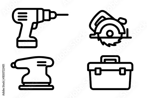 Essential power tools used for construction, carpentry, and home repair projects