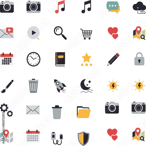 set of icons for web and mobile applications