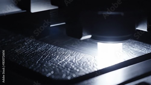 Intense Light Illuminates Textured Metallic Surface in Modern, Abstract Composition