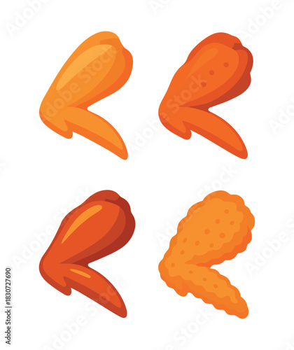 Chicken wings flat vector illustration
