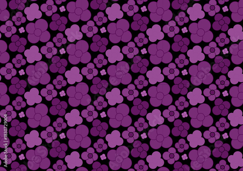 purple seamless pattern with flowers illustration wallpaper background