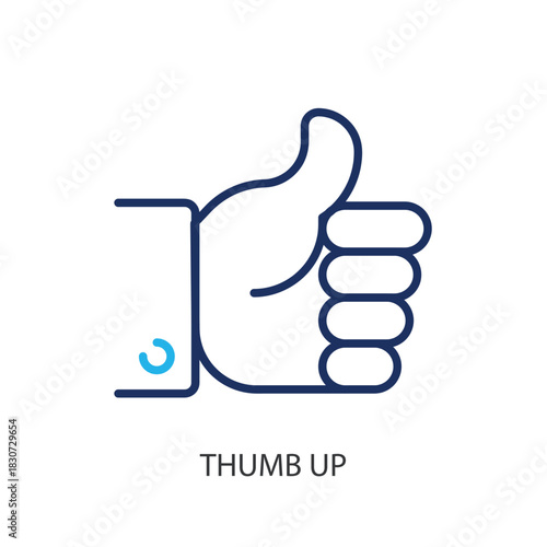Thumb up thin line icons. Original vector illustration.