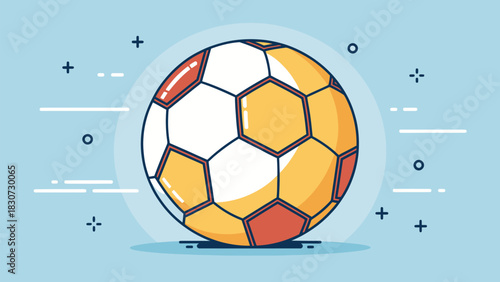 A Football Soccer Ball Icon in Flat Vector Minimal Design