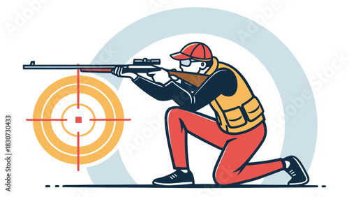 Airsoft Shooting Icon Illustrating Precision Target Sports