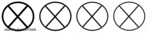 Minimal Line Cross Icons Set