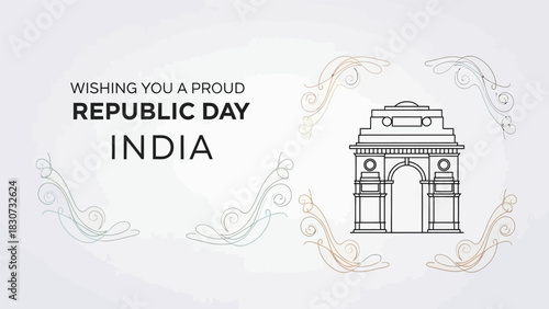 Line art illustration celebrating Qatar Independence Day 1971 with Doha skyline skyscrapers.