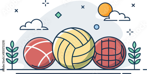 Bocce ball icon vector design for sports and leisure activities